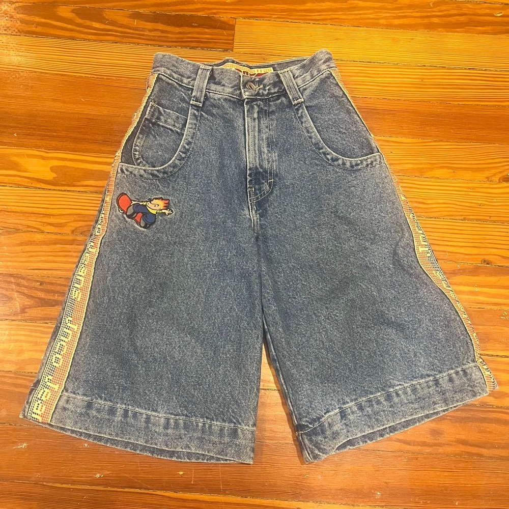 1990s Jnco Skate Boy Graphic Embroidered Jeans size 8